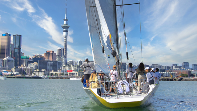 Explore Group | Auckland | Sailing in front of the sky tower